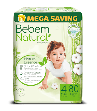 Bebem Natural Nappies Size 4 80 Pack - 1712926593702-BEBEM_NATURAL_MAXI_80_MEGA_ENG