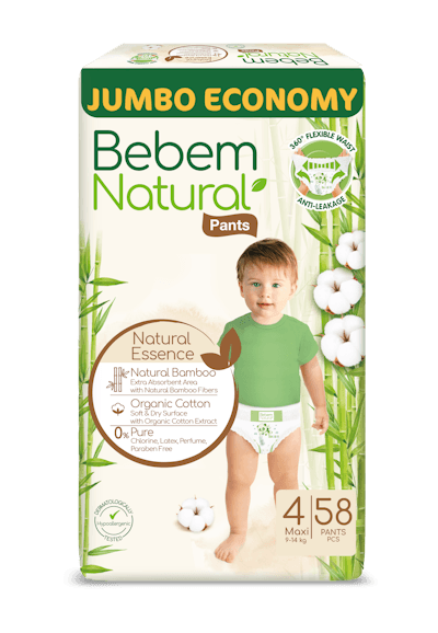 Bebem Natural Pants Size 4 58 Pack - 1712927898919-BEBEM_NATURAL_PANTS_MAXI_58_JUMBO_ENG