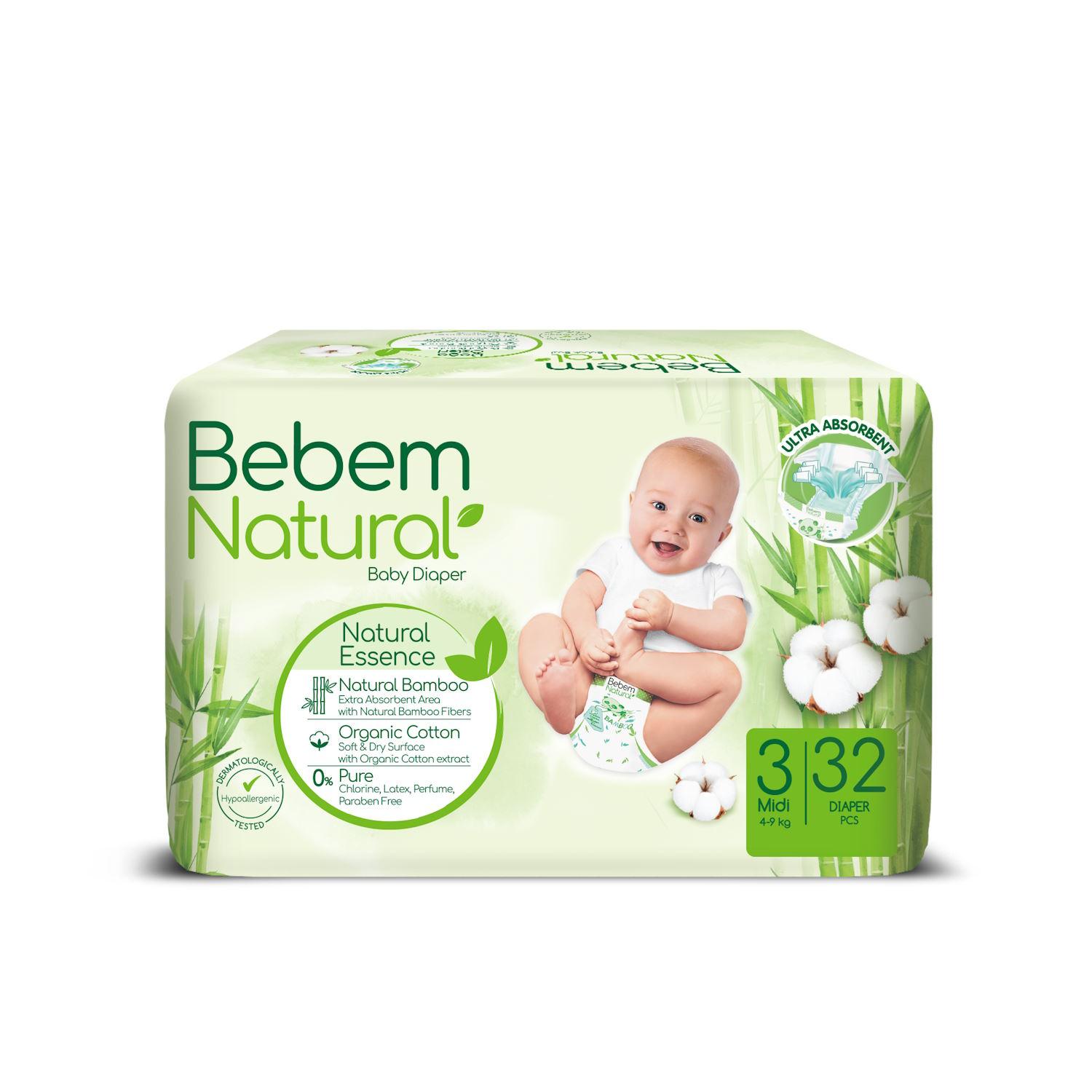 Bebem Natural Nappies Size 3 32 Pack - 1717403898894-bebem-3-32